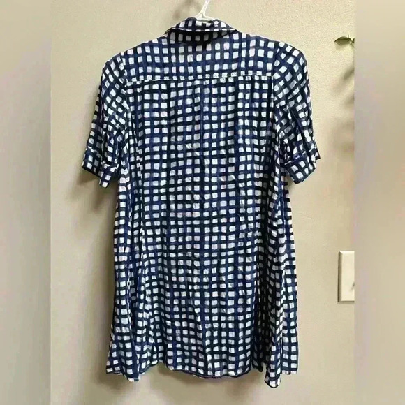 Like new Anthropologie 11.1 Tylho Adanne Checkered Plaid Button Down Shirt Tunic - Picture 6 of 9